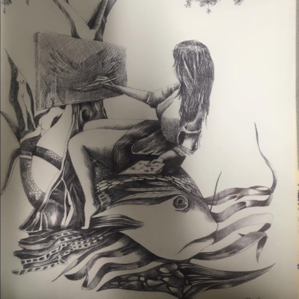 Original Art (Drawing) Title Adornando Fantasias”